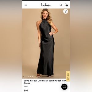 Brand new never worn (tags on) elegant satin maxi dress from lulus!!